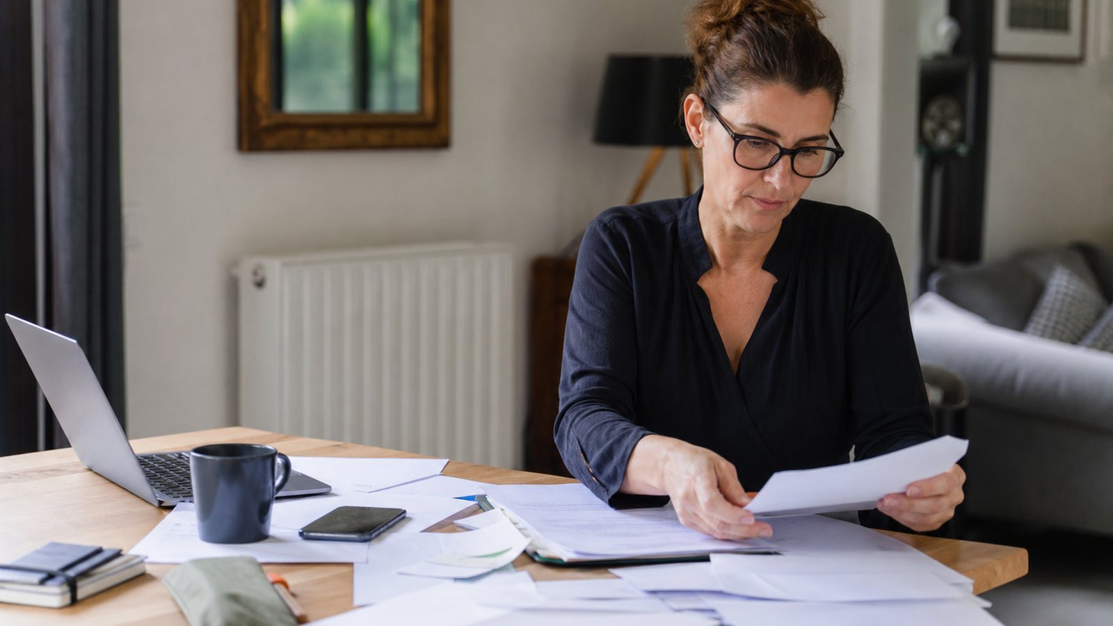 Bailleur organisant la gestion de plusieurs logements sur un tableau de bord à son ordinateur